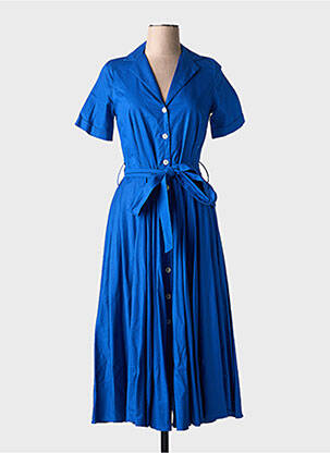 Rochie midi mâneci scurte mâneci scurte albastru COTTONADE femeie