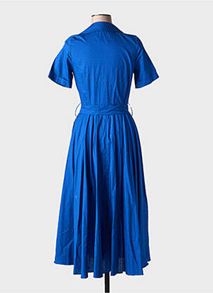 Rochie midi mâneci scurte mâneci scurte albastru COTTONADE femeie