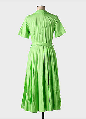 Rochie midi mâneci scurte mâneci scurte verde deschis COTTONADE femeie