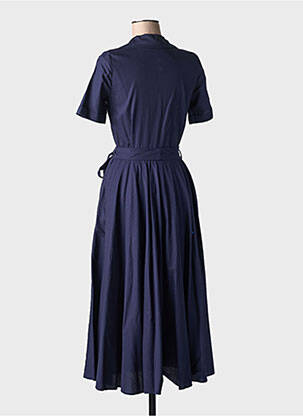Rochie midi mâneci scurte mâneci scurte albastru închis COTTONADE femeie