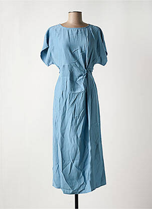 Rochie midi mâneci scurte mâneci scurte albastru ANGE femeie