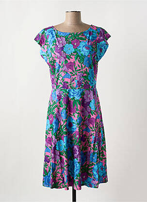 Rochie midi imprimeu floral mâneci scurte violet MAX MARA femeie