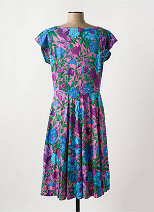Rochie midi imprimeu floral mâneci scurte violet MAX MARA femeie