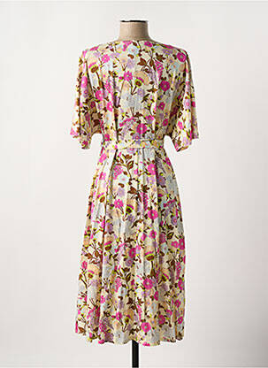 Rochie midi imprimeu floral mâneci scurte bej MAX MARA femeie