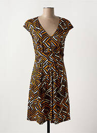 Rochie midi imprimeu fantezie mâneci scurte maro MAX MARA femeie