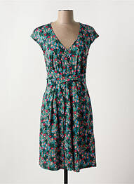 Rochie midi imprimeu floral mâneci scurte verde MAX MARA femeie