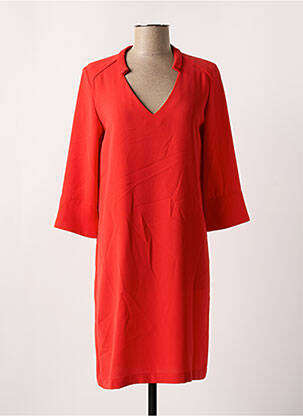 Rochie midi mâneci 3/4 mâneci 3/4 roșu MAZAO femeie