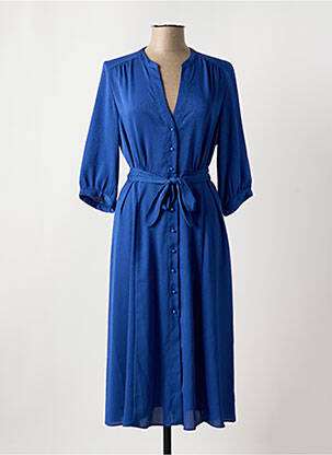 Rochie lungă croială fluidă mâneci 3/4 albastru GERARD DAREL femeie