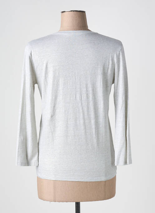 Vestă cu mâneci lungi gri MAJESTIC FILATURES femeie