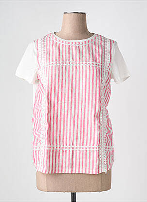 Tricou croială dreaptă mâneci scurte roz MAX MARA femeie