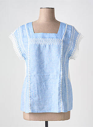 Tricou croială dreaptă mâneci scurte albastru MAX MARA femeie