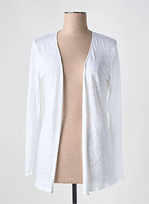 Vestă cu mâneci lungi alb MAJESTIC FILATURES femeie