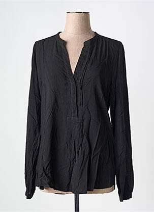 Bluză țesătură poplin mâneci lungi negru JAD femeie