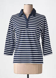 Polo imprimeu dungi mâneci 3/4 albastru SOIE POUR SOI femme