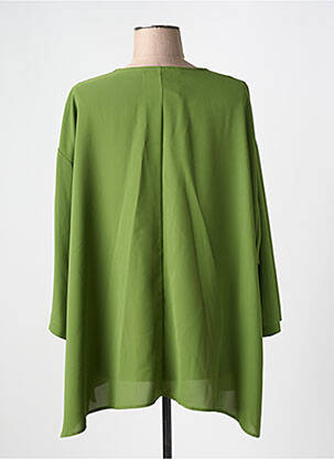 Tunică mâneci lungi țesătură crep verde KAKIE femeie
