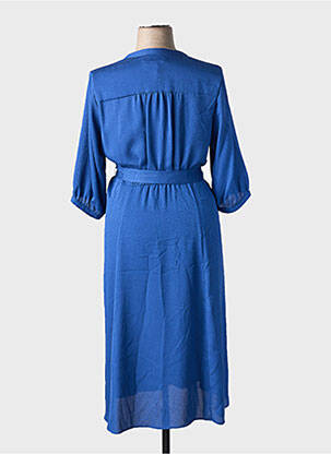 Rochie midi croială fluidă mâneci 3/4 albastru GERARD DAREL femeie