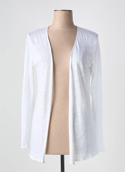 Vestă cu mâneci lungi alb MAJESTIC FILATURES femeie