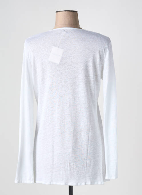 Vestă cu mâneci lungi alb MAJESTIC FILATURES femeie