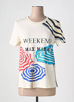 Tricou imprimeu fantezie mâneci scurte bej WEEKEND MAXMARA femeie