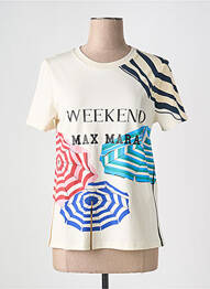 Tricou imprimeu fantezie mâneci scurte bej WEEKEND MAXMARA femme