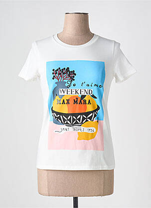 Tricou serigrafie mâneci scurte alb WEEKEND MAXMARA femeie