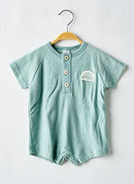 Salopetă pentru bebeluși guler rotund verde PETIT BATEAU copil