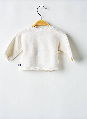 Vestă cu mâneci lungi croială dreaptă alb PETIT BATEAU copil