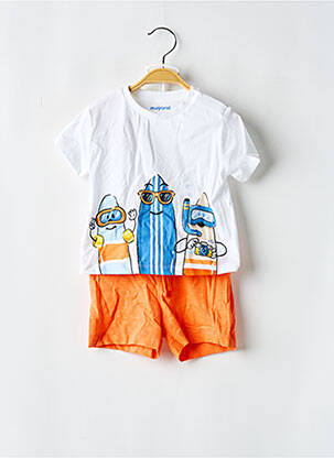 Set șort serigrafie flockată portocalie MAYORAL băiat