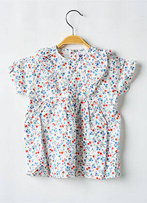 Rochie midi mâneci scurte mâneci scurte alb PETIT BATEAU fată