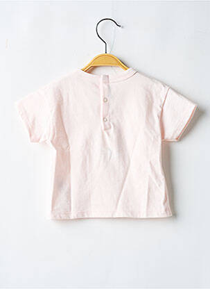 Tricou închidere cu nasturi la spate mâneci scurte roz PETIT BATEAU fată