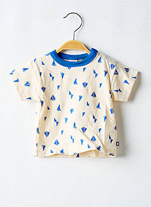 Tricou croială dreaptă mâneci scurte bej PETIT BATEAU băiat