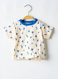 Tricou croială dreaptă mâneci scurte bej PETIT BATEAU garcon