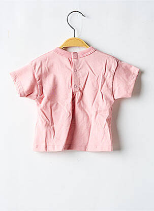 Tricou închidere cu nasturi la spate mâneci scurte roz PETIT BATEAU fată