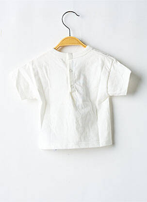 Tricou croială dreaptă mâneci scurte alb PETIT BATEAU fată