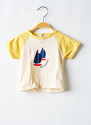 Tricou croială dreaptă mâneci scurte galben PETIT BATEAU băiat
