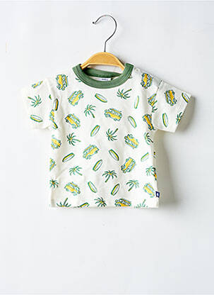 Tricou croială dreaptă mâneci scurte alb PETIT BATEAU băiat