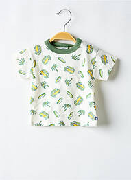 Tricou croială dreaptă mâneci scurte alb PETIT BATEAU garcon