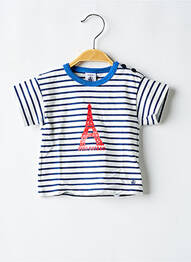 Tricou croială dreaptă mâneci scurte albastru PETIT BATEAU garcon