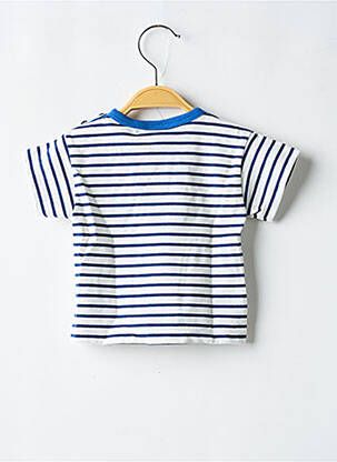 Tricou croială dreaptă mâneci scurte albastru PETIT BATEAU băiat