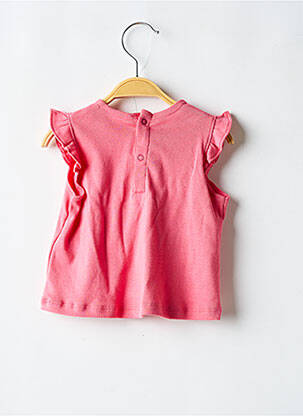 Top închidere cu nasturi la spate mâneci scurte roz PETIT BATEAU fată