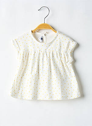Top imprimeu fantezie mâneci scurte alb PETIT BATEAU fată