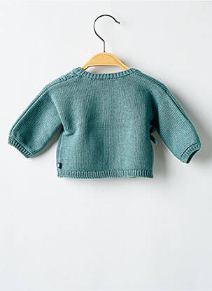 Vestă cu mâneci lungi guler în v verde PETIT BATEAU copil