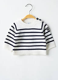 Pulover guler rotund mâneci lungi albastru PETIT BATEAU copil