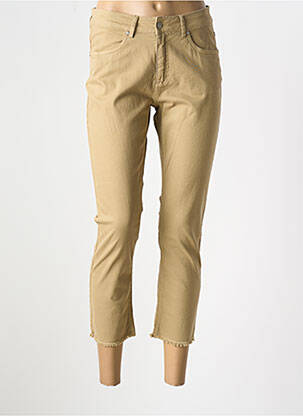 Pantalon slim țesătură poplin mărime normală bej SIGNE NATURE femeie