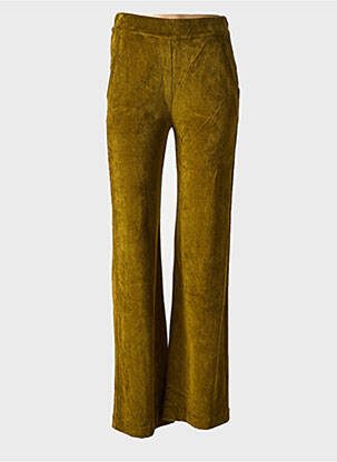 Pantalon drept elasticitate mărime normală verde MAJESTIC FILATURES femeie