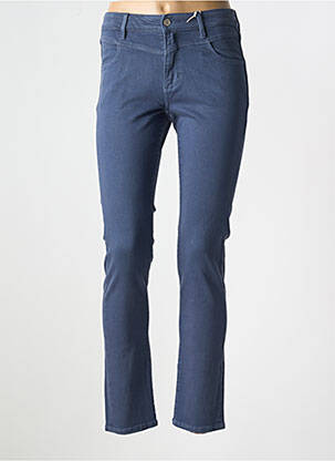 Pantalon slim țesătură poplin mărime normală albastru S.OLIVER femeie