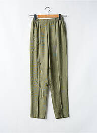 Pantalon drept țesătură crep talie înaltă verde GEVANA femme