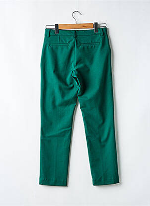 Pantalon chino țesătură poplin mărime normală verde KANOPE femeie