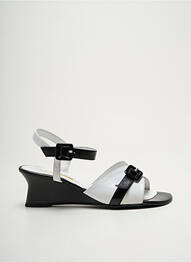 Sandale/pantofi decupați material neted toc de 4 la 6 cm alb FEELING femme