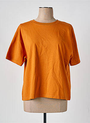 Tricou croială dreaptă mâneci scurte portocalie AMERICAN VINTAGE femeie